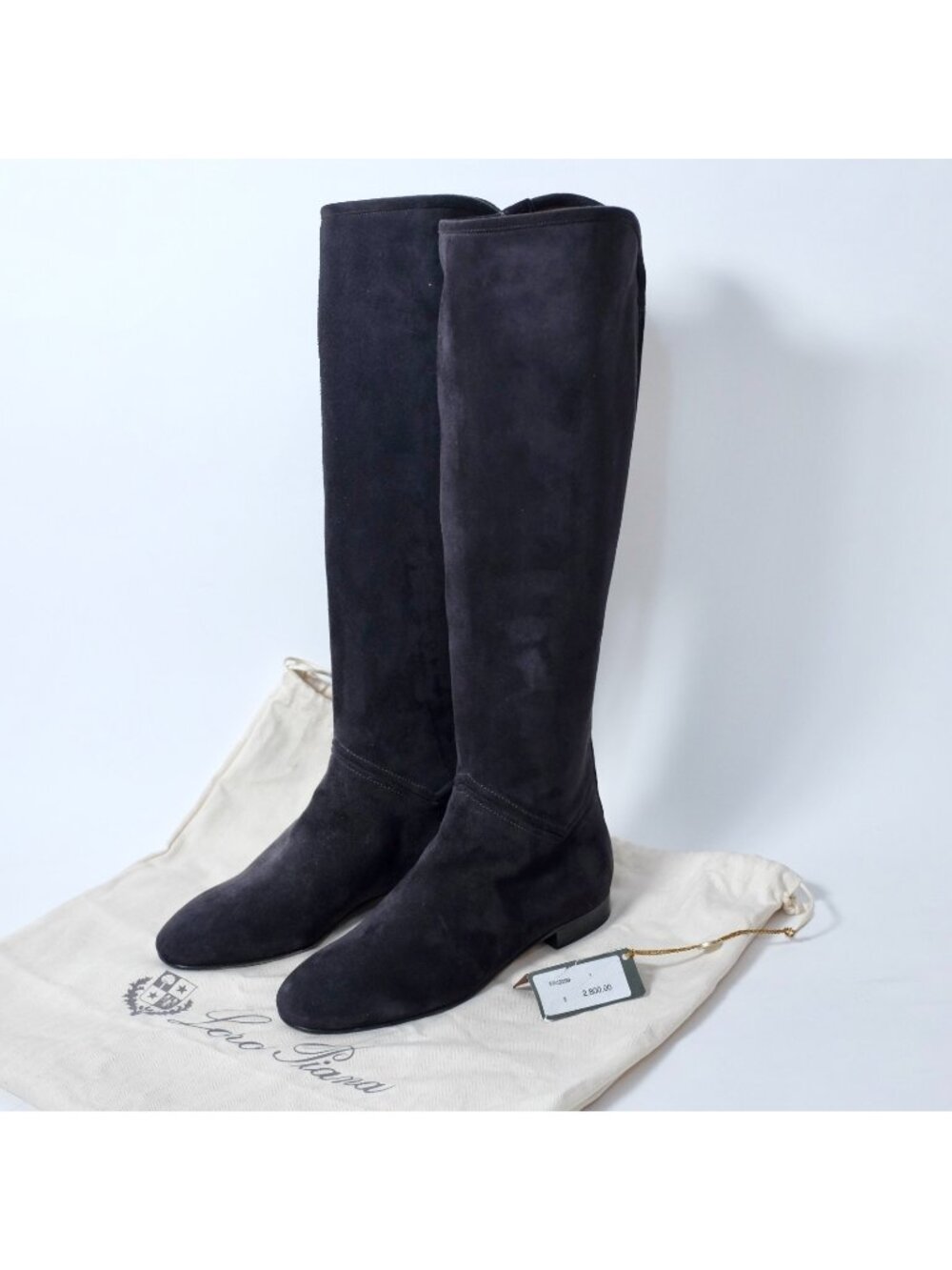 Loro Piana Jeanne Riding Boot 35 US 4.5 Black Suede